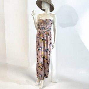 Strapless Boho Beachy Floral Jumpsuit